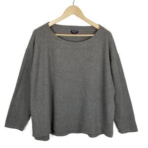 Splendid Gray Thermal Waffle Knit Long Sleeve Top Size XL